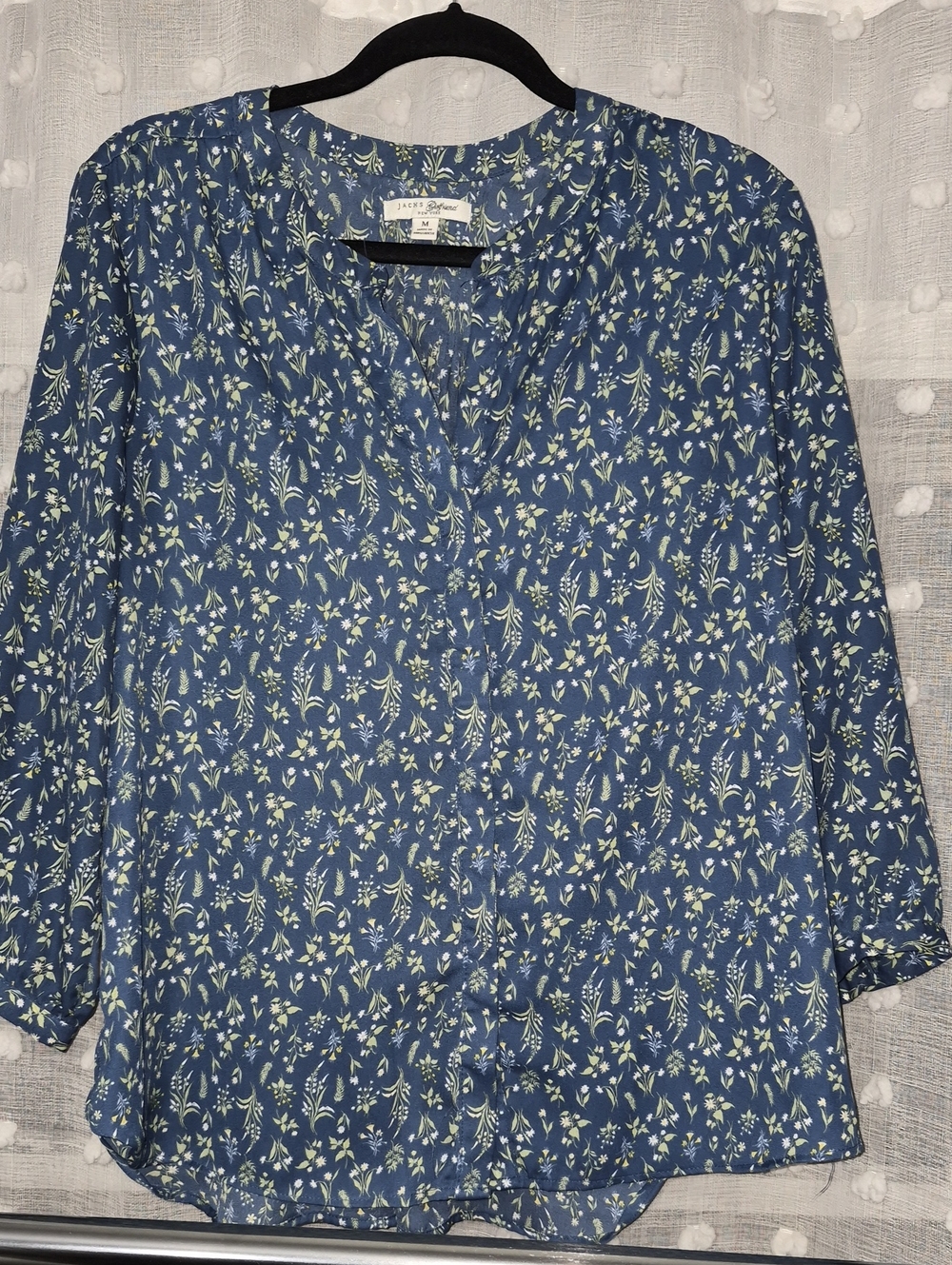 Women’s Navy Floral Button-Front Blouse by Lucky Brand